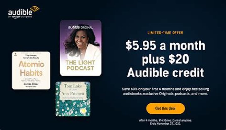 Audible Black Friday Deal: 40% off Your First Four Months