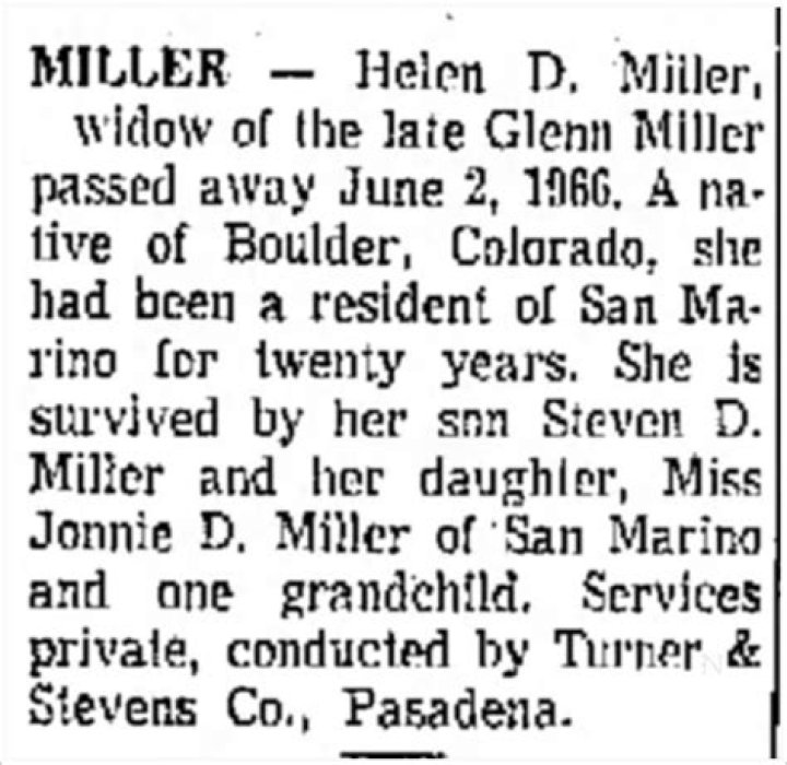 Helen Burger Cause Of Death: What happened to Glenn Miller’s wife Helen?