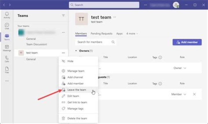 How to leave a team on Microsoft Teams