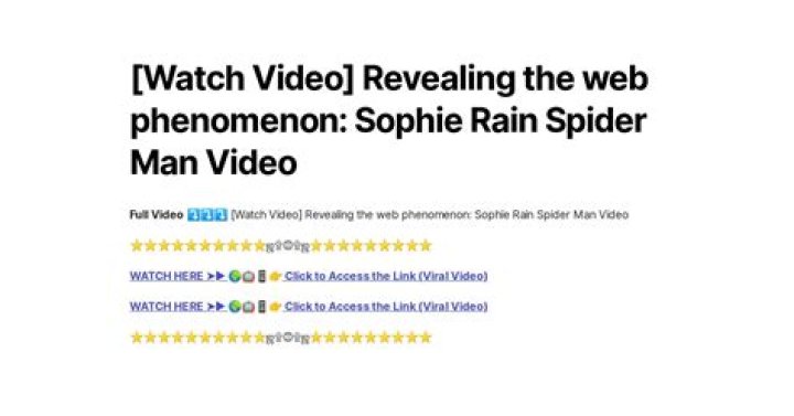 Sophie Rain Spider-Man Official Video: Leaked And Uncensored
